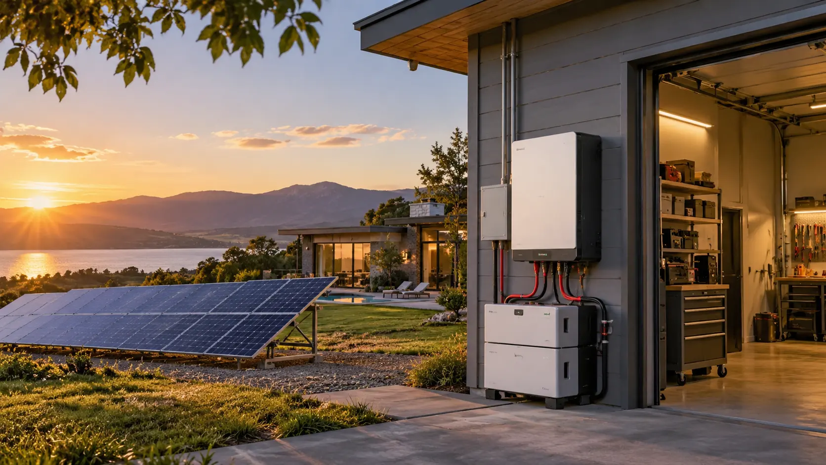 Sistema residencial con inversor solar 48V 12000W y almacenamiento de batería