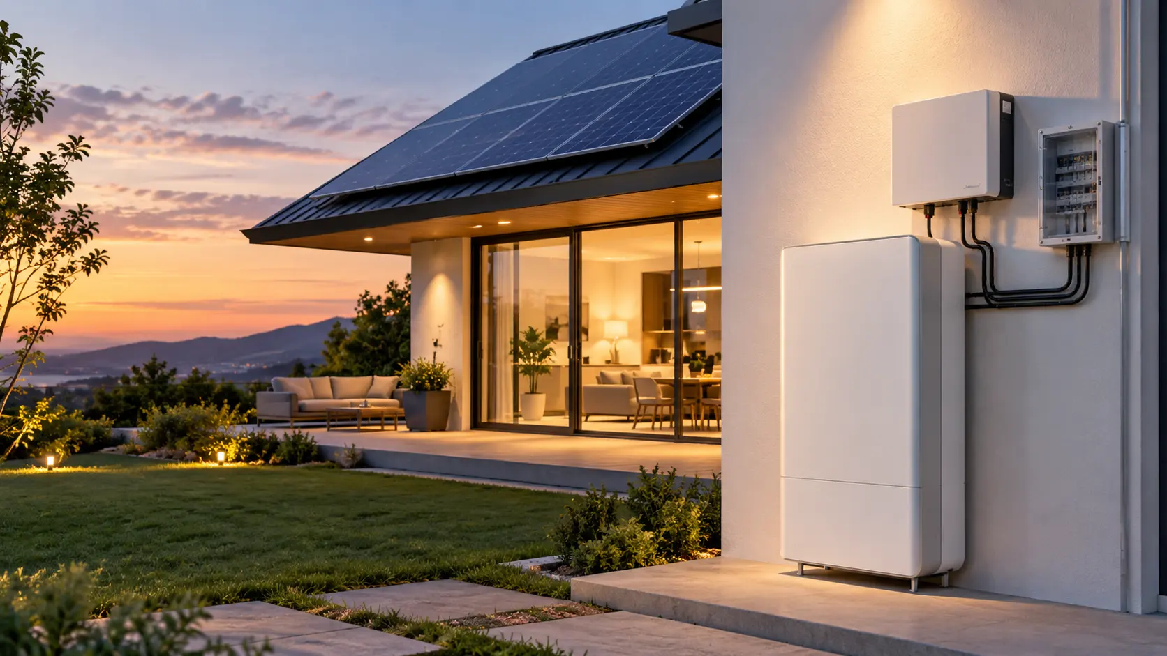 Batería residencial con inversor y paneles solares para almacenamiento de energía en el hogar