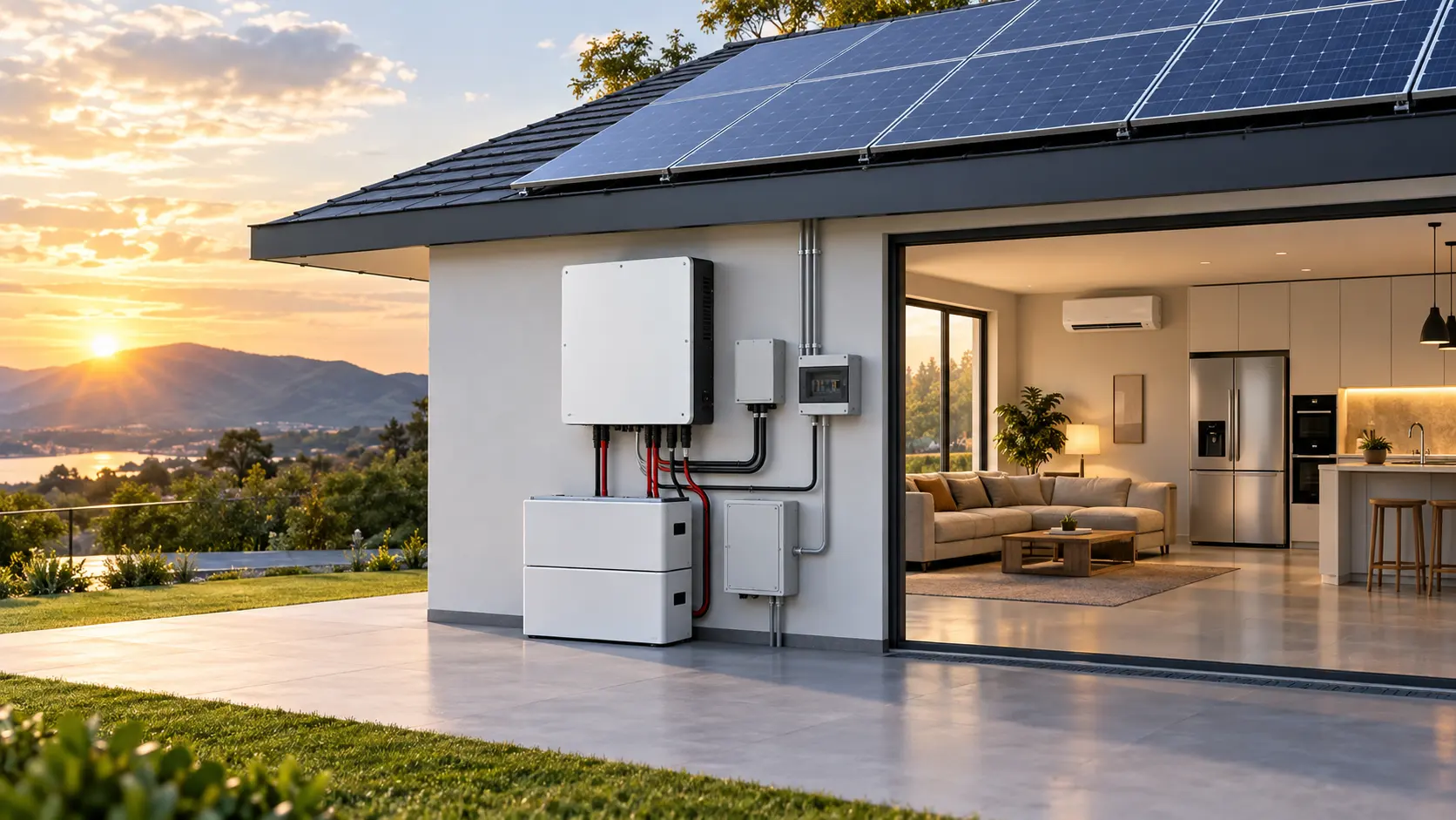 Inversor solar 110V 220V con paneles solares y batería residencial